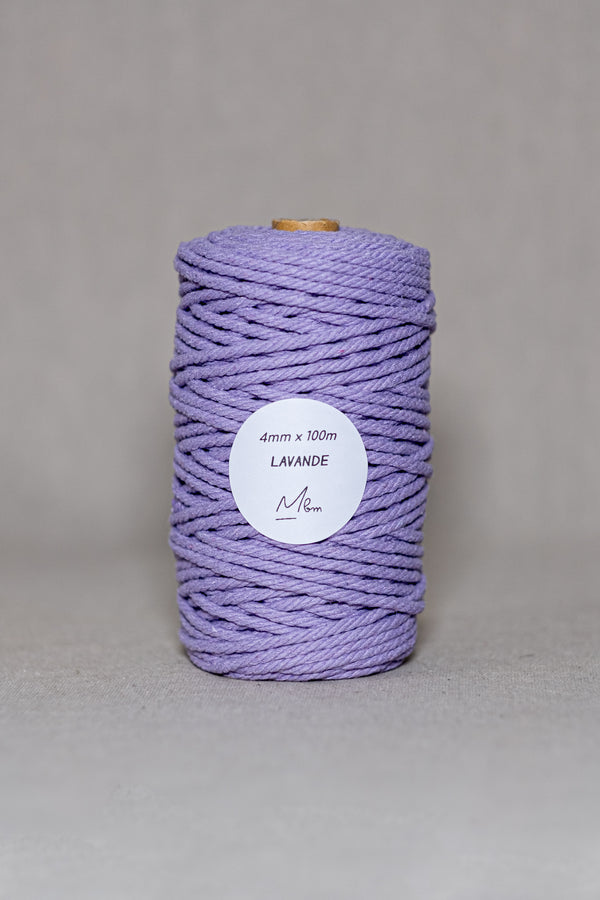 Bobine de corde à macramé 4 mm 100 mètres lavande