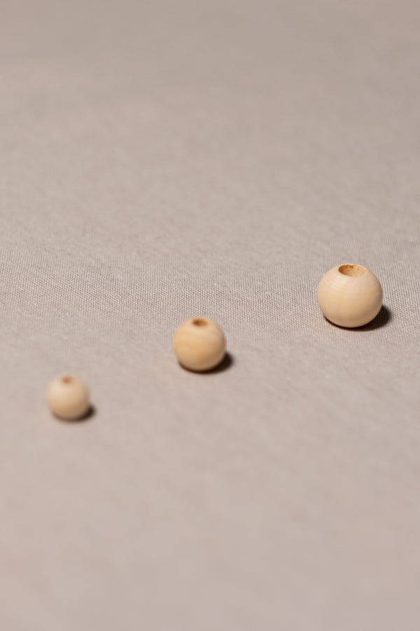 Perles en bois pour macramé, trois tailles