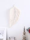 feuille macramé décoration murale couleur blanc