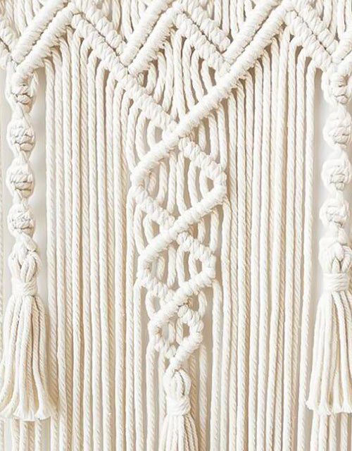noeuds d'une toile murale macramé