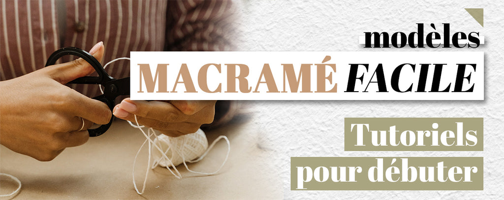 femme qui apprend à faire du macramé avec du fil de coton