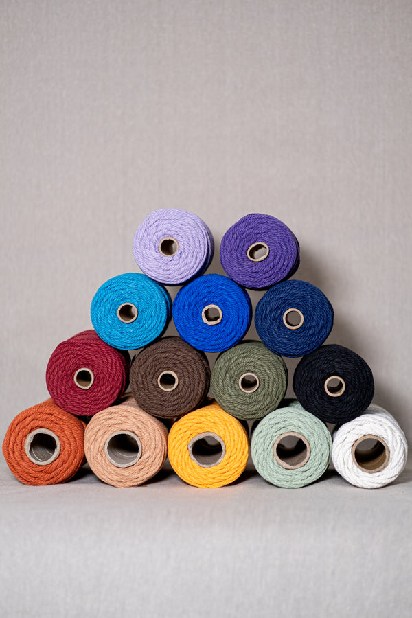 13 bobines de cordes torsadée de différentes couleurs