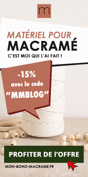 Visuel promotionnel exceptionnel d'une qualité rare pour acheter du matériel à macramé