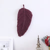 feuille macramé décoration murale couleur bordeaux