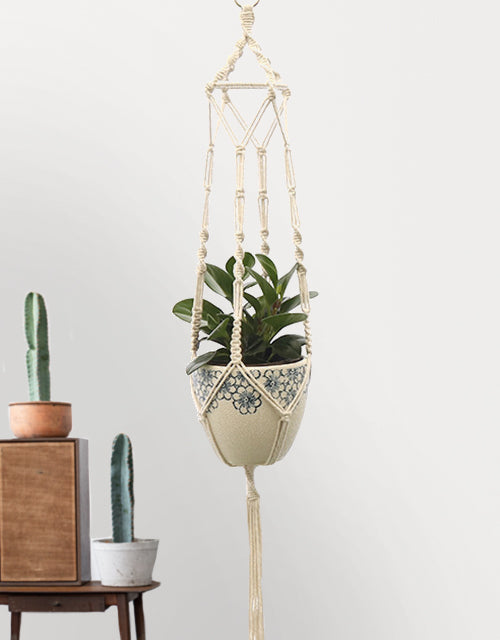 3 Pièces Macramé Suspension Plante Corde Bohême Tissés à la Main